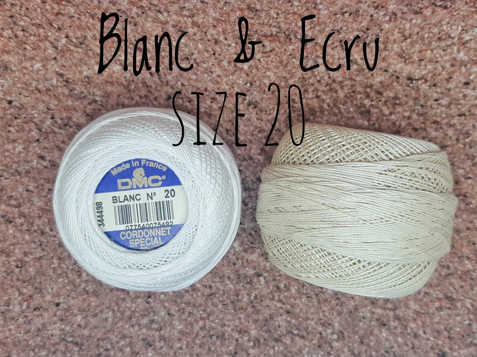 DMC Cordonnet Lace Crochet Cotton Yarn Thread Blanc White Ecru Cream Size 20-100 - Image 3 of 4