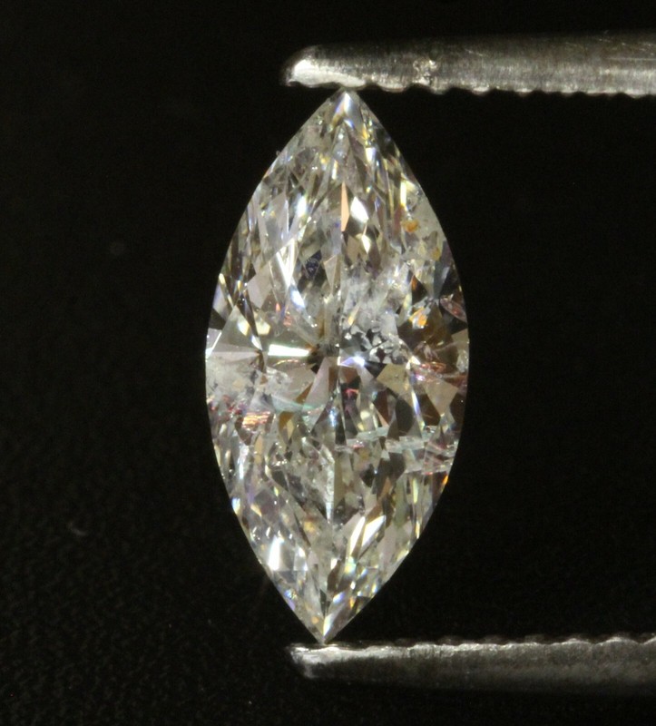 Natural Clarity Enhanced fancy cut marquise loose diamond 1.09ct carat SI2-3 H