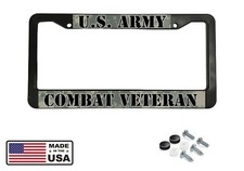 Usa Us Army Combat Vet Veteran American Camp America Black License Plate Frame