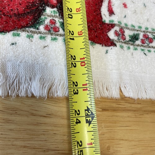 2 Vtg Cannon Christmas Hand Kitchen Towels Precious Moments Poinsettia USA READ - Picture 12 of 15