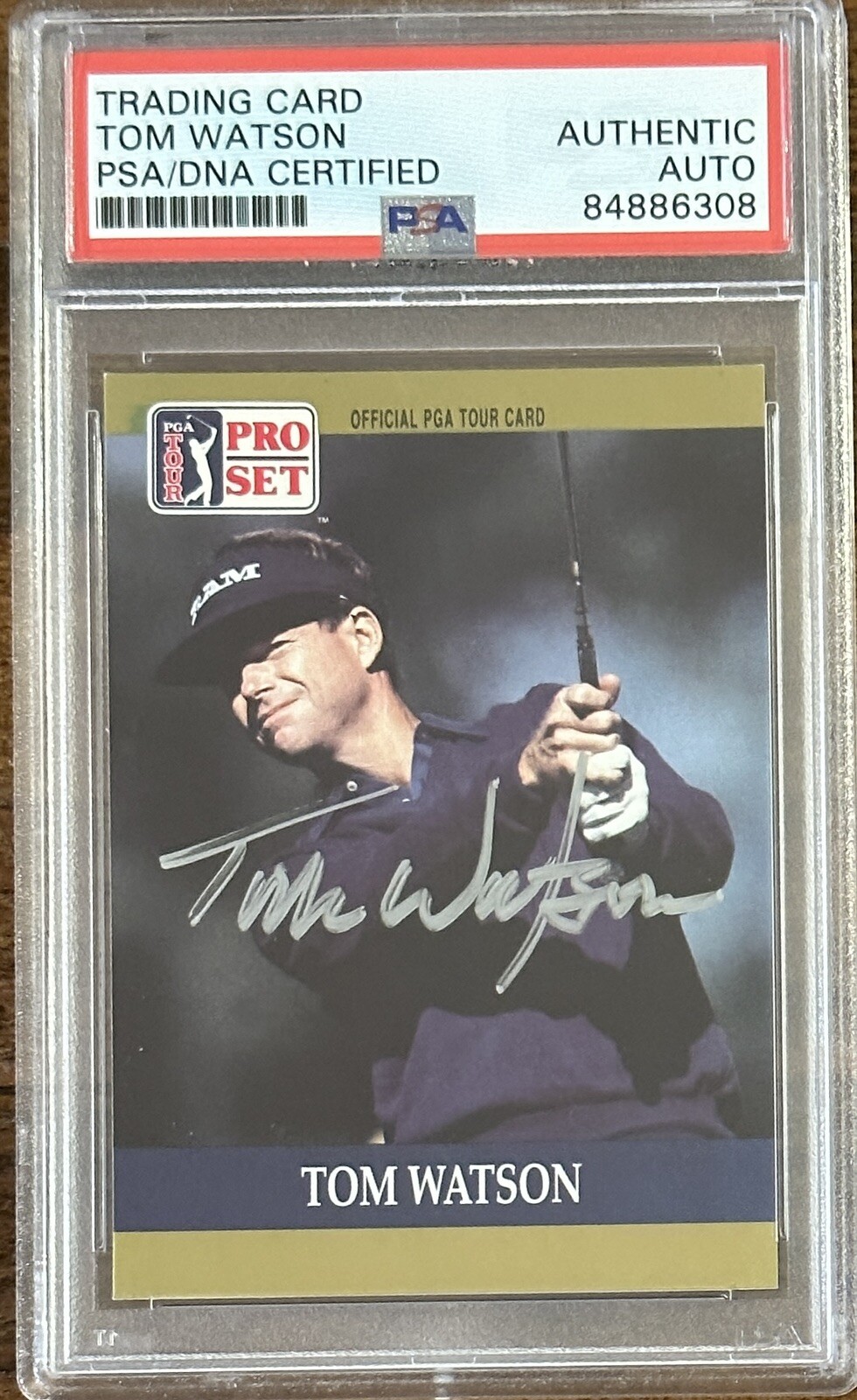1990 PROSET GOLF PGA TOUR TOM WATSON SIGNED CARD PSA DNA COA CERTIFIED AUTOGRAPH