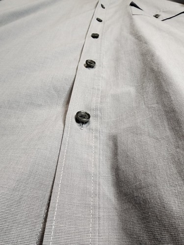 Nicole Miller Shirt Men Button Down Gray Size XXL 2XL Short Sleeve - Picture 2 of 6