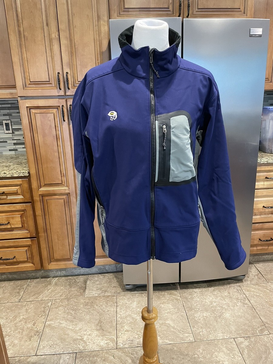 Mountain Hardwear Windstopper Fleece Blue Black Jacket Full Zip Size L  Vintage