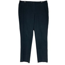 J. Jill Solid Black Straight Leg Zip-Button Closure Casual Chino Pants Size 12