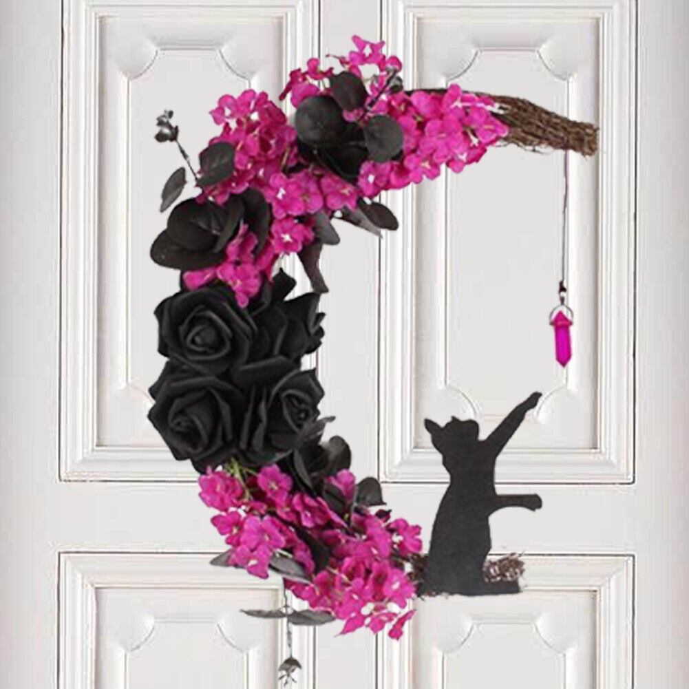 Gift Halloween Door Hanging Decor for Indoor Outdoor Home Decor Moon Door Wreath - Picture 18 of 18