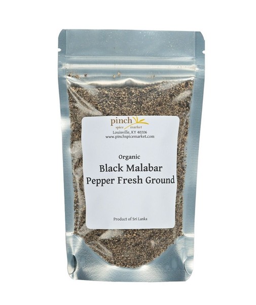 Pimienta negra orgánica Malabar (molida fresca cuando haces el pedido)