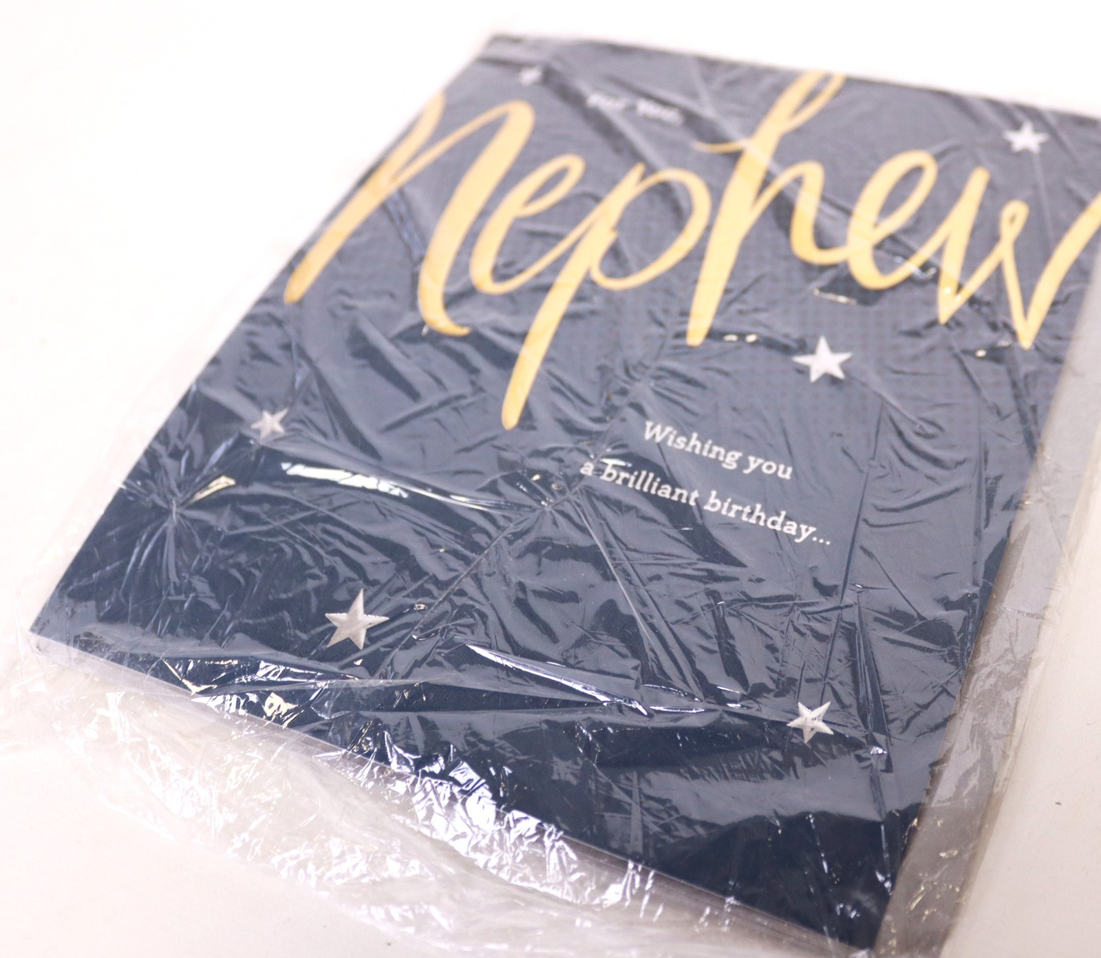 UK Greetings Birthday Card for Nephew - Gold & Silver Foil Design, blue, 159m