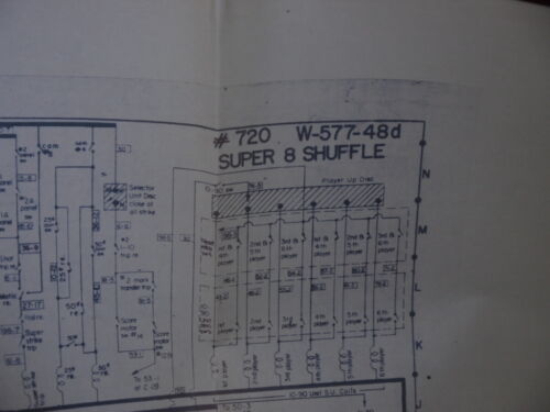 1963 arcade bowling Super 8 Shuffle  Original Schematic BALLY bowler - Picture 1 of 1