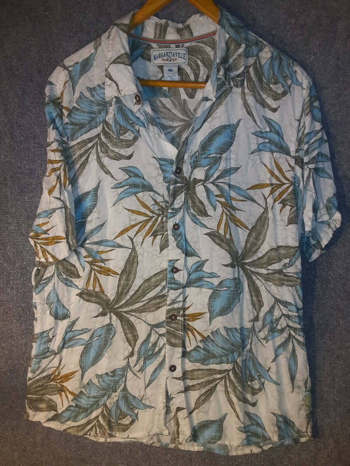 Margaritaville Button Down Shirt Men's Extra Large Fi… Gem