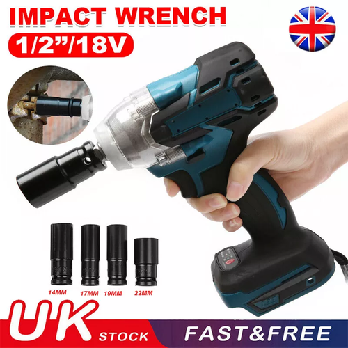 18V Impact Wrench Brushless Driver Cordless Rattle Gun With Socket eBay