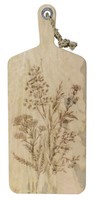 Schneidebrett Mit Floralem Muster Aus Mangoholz Mit Griff Ca. 24 X 58 X 2,5 Cm