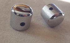 METAL DOME KNOBS for ELECTRIC GUITAR CONTROL VOLUME TONE MIGHTY MITE CHROME PAIR