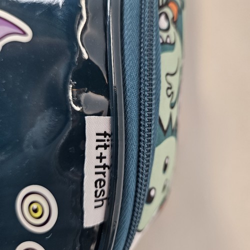 Kids Insulated Lunch Bag Fit And Fresh Monsters Aliens 9.5x7.5 Handle School - Picture 8 of 23
