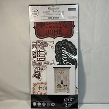 Home & Farm Decor Transfers  Re-design with Prima 6" x 12" Sheets (3) Rub On New