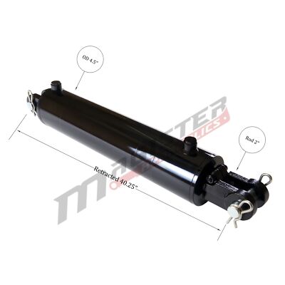 Hydraulic Cylinder Welded Double Acting 4'' Bore 30'' Stroke Clevis End 4x30 NEW