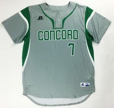 Russell Athletic Concord Minutemen Two Button Baseball Jersey Men's L Gray Green