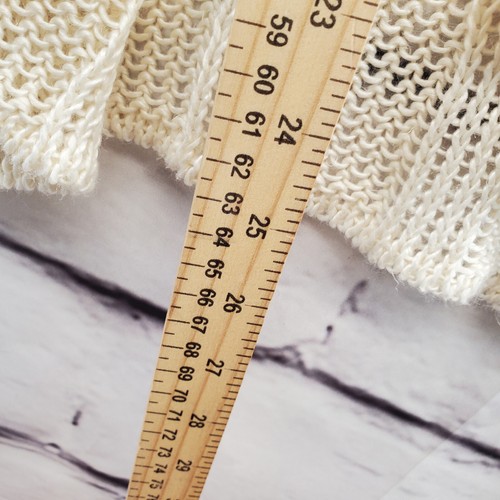 FABRIZIO DEL CARLO Sweater Womens One Size/XL Lagenlook Linen Cardigan Ivory - 第 4/8 張圖片