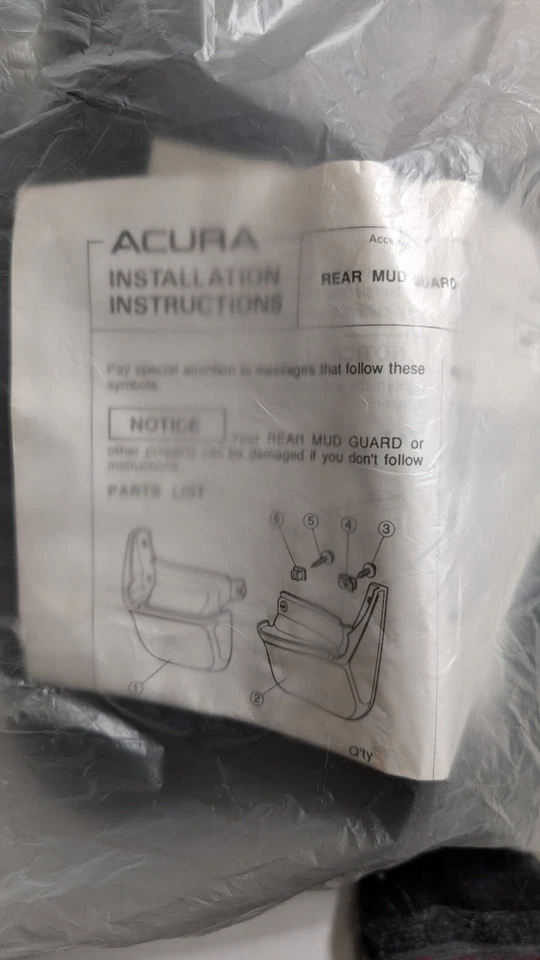 1991-1995 Acura Legend Sedan USDM Factory OEM REAR Mud Splash Guards Set NEW OEM — 第 4/4 张图片