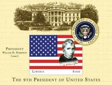 Liberia 2001 - 9th President Of The US - William M. Harrison - S/S MNH
