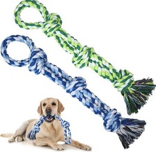 2 Pack Heavy Duty Dog Rope Toys-Large Tug Chew Toy for Aggressive Chewers