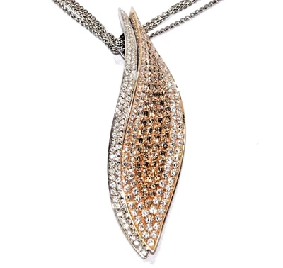 Collier Gold Diamant  5,88 ct. (277) 750/18K AIG-Zertifikat 54x15mm+Kette44cm - Bild 1 von 4