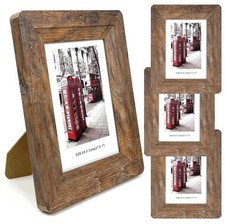 5x7 Picture Frames Set of 4, Rustic Wooden Photo Frames Wall or Tabletop Display