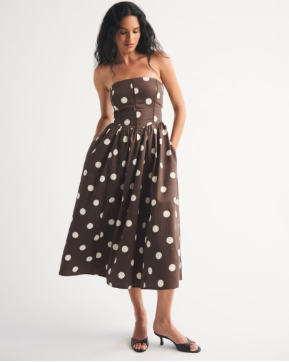 NWT Abercrombie & Fitch Bra-Free Dipped Waist Midi Dress. | eBay