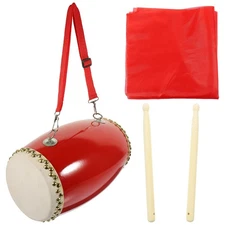 1 Set Cowhide Percussion Instrument Cowhide Waist Drum Simple Waist Drum Trad...