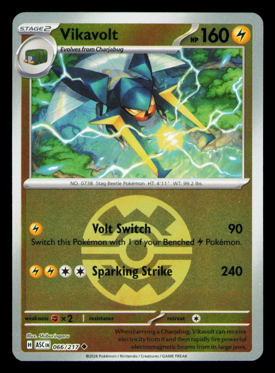 Vikavolt - (Quick Ball) Reverse Holo Uncommon ME: Ascended Heroes 066/217 NM