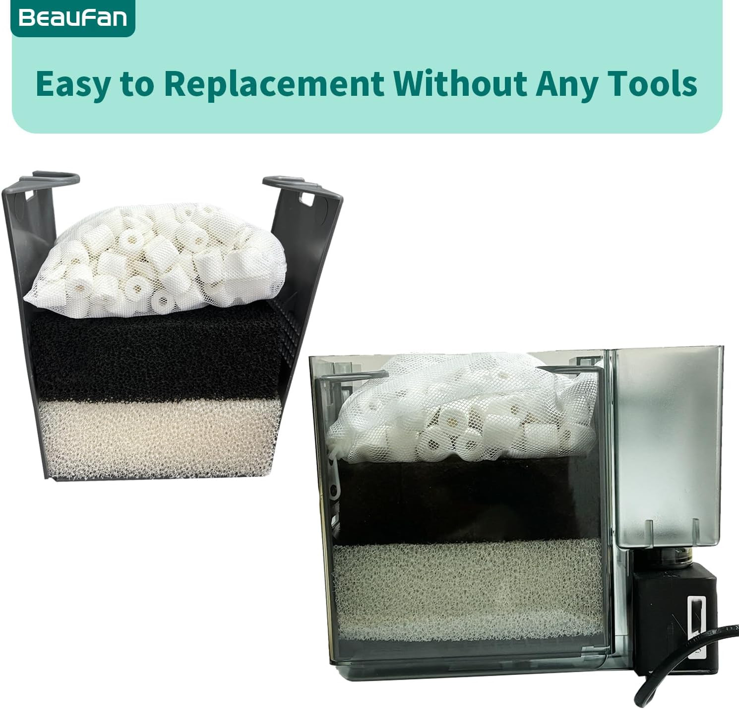 4 Set of Three-Stage Filtration Tank Filter Maintenance Kit, Replacement for Aqu