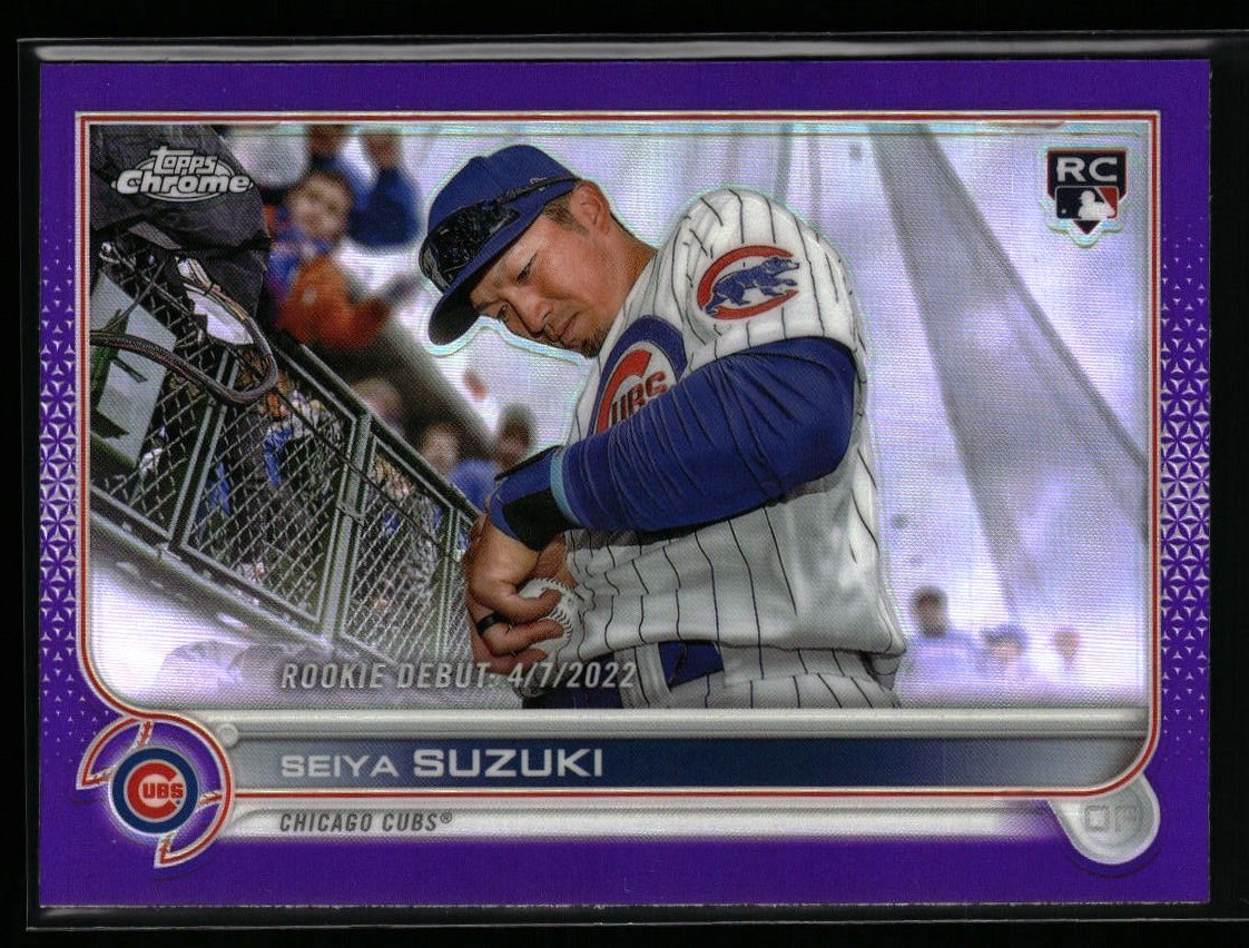 Seiya Suzuki 2022 Topps Chrome Update #USC144 Purple Refractor Rookie Cubs