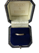 1981 Gold Ring Clear Stone Half Eternity Ring 9ct Gold Vintage Ring - Size P