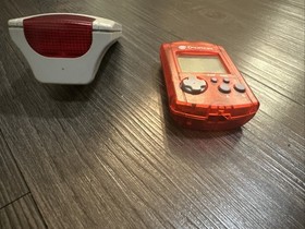 sega dreamcast Lot Red vmu memory card, Controller & Rumble Pack Untested