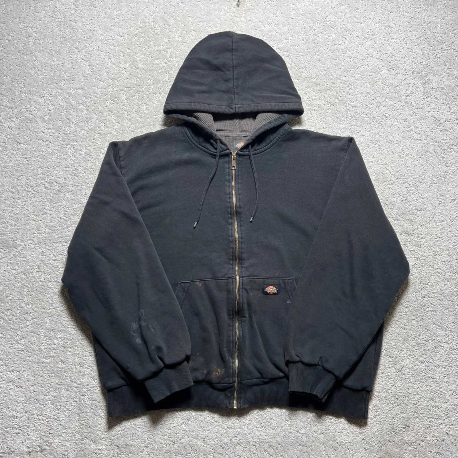 Dickies Hoodie Mens XL Black Waffle Thermal Lined Zip Up Distressed Workwear
Opens in a new window o