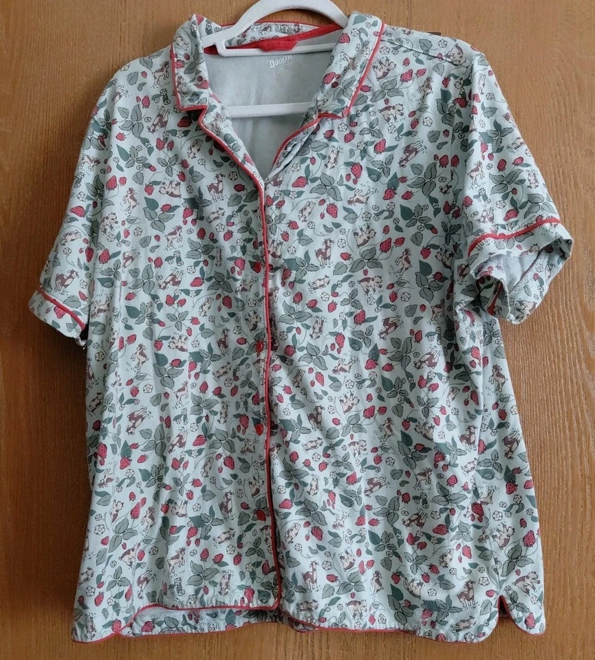 Duluth Trading Co Conjunto de pijama corto tejido algodón estampado cabra fresa XL Foto 3 de 4