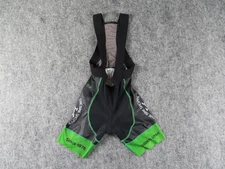 Hyper Threads Bib Shorts Womens Medium Padded Body Suit Overalls Cycling Black