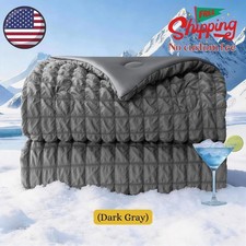 Seersucker Cooling Comforter Queen Size, Q-Max 0.45 Reversible Cooling Blanket