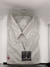 Vintage NOS Pierre Balmain Dress Shirt Pointed Collar 18/35 NEW Gray Check