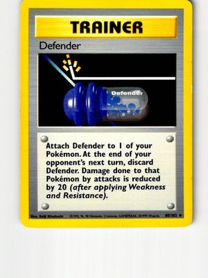 Defender 80/102 Uncommon Base Set Unlimited Pokemon Moderately Played