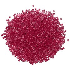 1900 Pcs Glass Seed Beads Bulk, 1.3mm Mini Spacer Round Beads, Rose Red