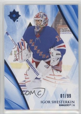 2023-24 Upper Deck Ultimate Collection Blue 1/99 Igor Shesterkin #21 12mg