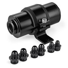 Inline Fuel Filter 10 Micron with 6AN 8AN 10AN Adapter Bracket Clamp 50MM