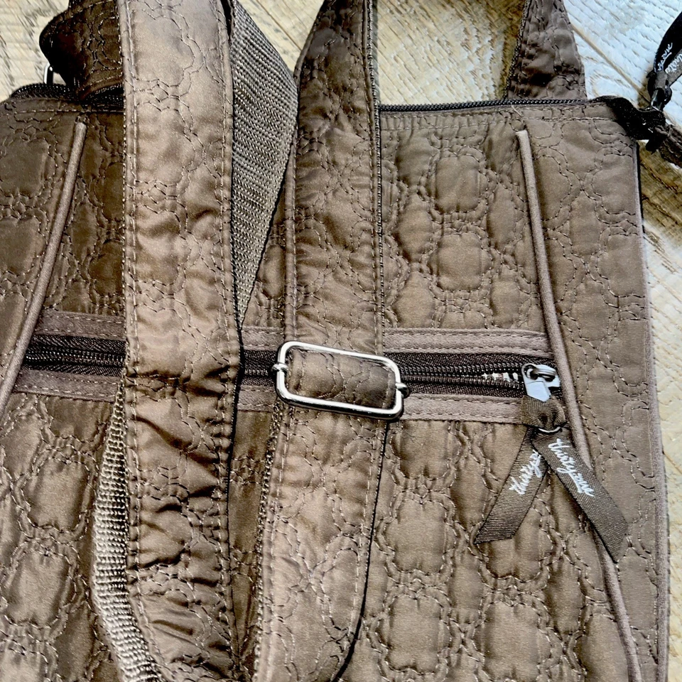 Bolso Bandolera Thirty-One Marrón Floral Acolchado Organizador Foto 2 de 4