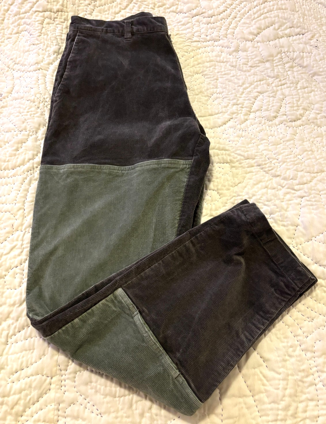 Live Stock Corduroy Double Knee French Workman Patchwork Cords Pants   34 x 30 image 3