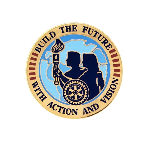 Vintage Rotary International “Build the Future With Action and Vision” Lapel Pin