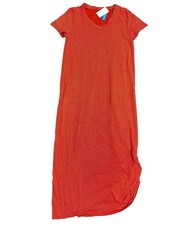 Fresh Produce small poppy red ocean stripe Christa midi jersey dress 84 nwt s