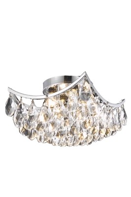 Elegant Lighting LD9800F10(872) Clara 4 Light 10''W Semi-Flush - Chrome