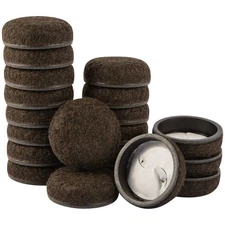 Super Sliders 1 1/2 Round Secure Grip Formed Felt Furniture Movers for Hard Surf