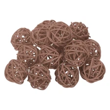 14Pcs Wicker Rattan Balls, 1.2 in Dia Rattan Decorative Balls, Brown