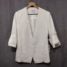 New Bishop Young Blazer Women's M White Office Career Business Casual Retro